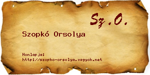 Szopkó Orsolya névjegykártya