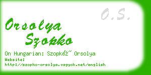 orsolya szopko business card